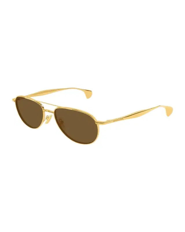 Bottega Veneta Fin 53mm Metal Aviator Sunglasses