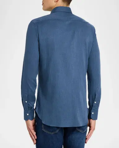 Sartorio Men's Melange Cotton Button-Down Shirt | Thumbnail 2