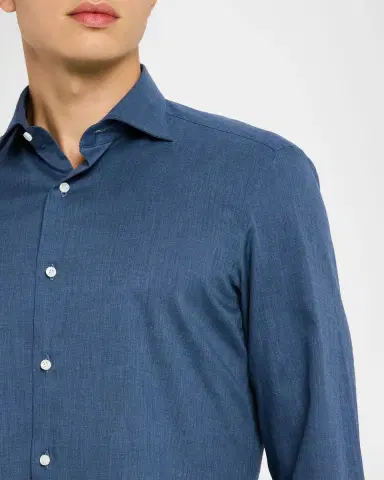 Sartorio Men's Melange Cotton Button-Down Shirt | Thumbnail 4