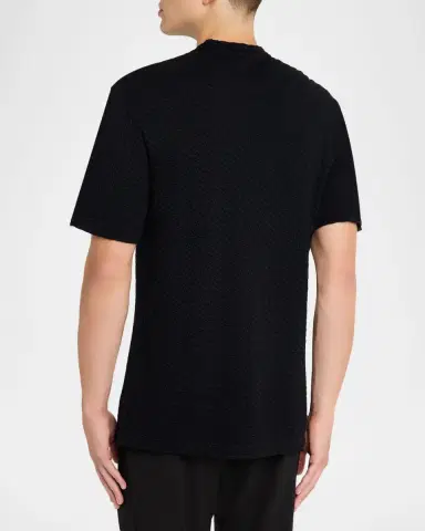 Emporio Armani Men's Textured Crewneck T-Shirt | Thumbnail 2 Emporio Armani Men's Textured Crewneck T-Shirt | Thumbnail 2