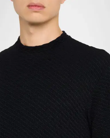 Emporio Armani Men's Textured Crewneck T-Shirt | Thumbnail 4 Emporio Armani Men's Textured Crewneck T-Shirt | Thumbnail 4