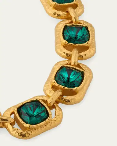Oscar de la Renta Rectangular Crystal Chain Necklace | Thumbnail 3
