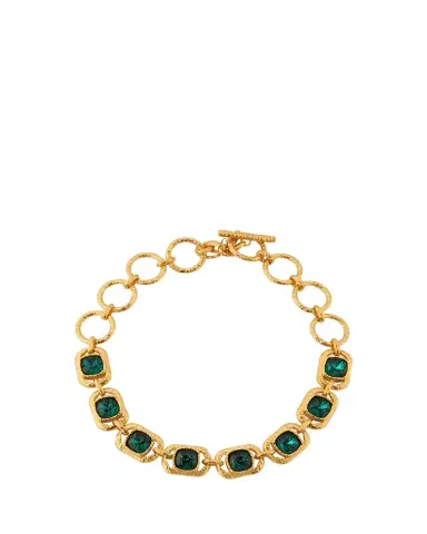 Oscar de la Renta Rectangular Crystal Chain Necklace | Thumbnail 1