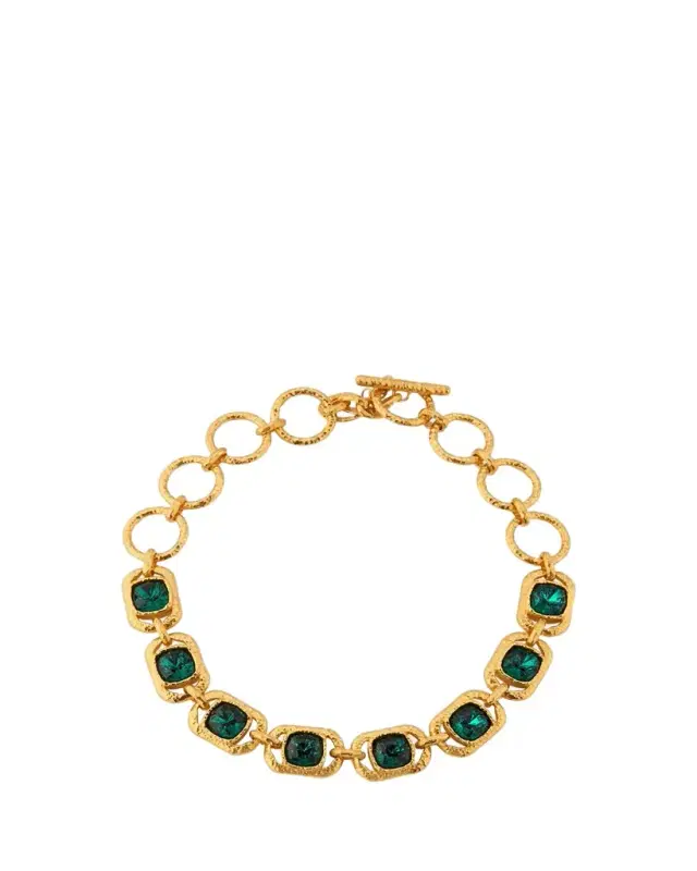 Oscar de la Renta Rectangular Crystal Chain Necklace