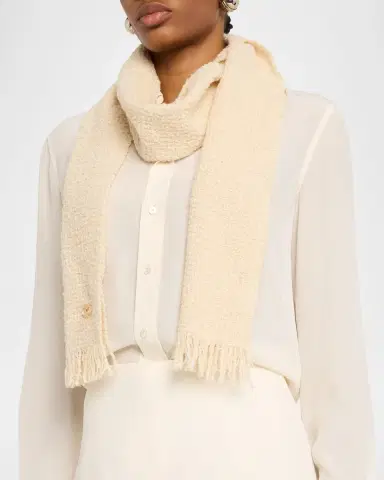 Valentino Garavani VLogo Signature Cashmere and Wool Jacquard Scarf | Thumbnail 2 Valentino Garavani VLogo Signature Cashmere and Wool Jacquard Scarf | Thumbnail 2