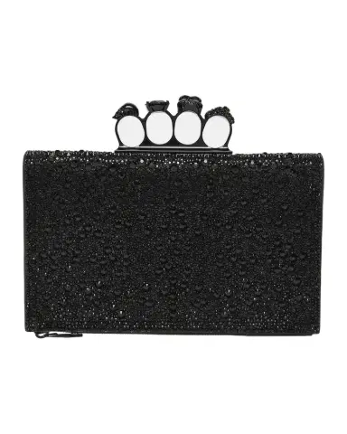 Alexander McQueen Knuckle Flat Crystal Clutch Pouch Bag | Thumbnail 1