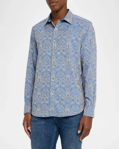 Robert Graham Men's Highland Damask Jacquard Sport Shirt | Thumbnail 3