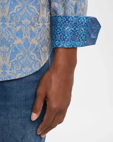 Robert Graham Men's Highland Damask Jacquard Sport Shirt | Thumbnail 4