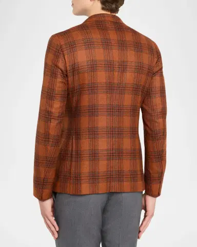 Isaia Men's Wool and Cashmere Plaid Sport Coat | Thumbnail 2