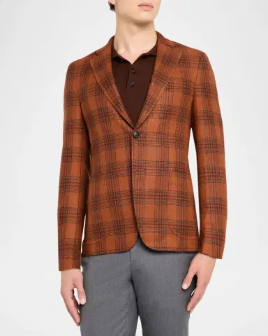 Isaia Men's Wool and Cashmere Plaid Sport Coat | Thumbnail 3