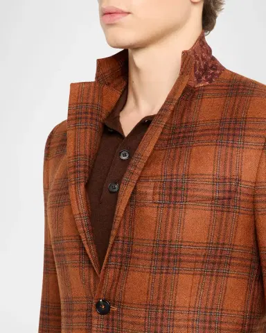 Isaia Men's Wool and Cashmere Plaid Sport Coat | Thumbnail 7