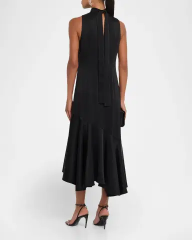 Kobi Halperin Jenkins Turtleneck High-Low Flounce Midi Dress | Thumbnail 2