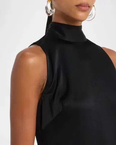 Kobi Halperin Jenkins Turtleneck High-Low Flounce Midi Dress | Thumbnail 4