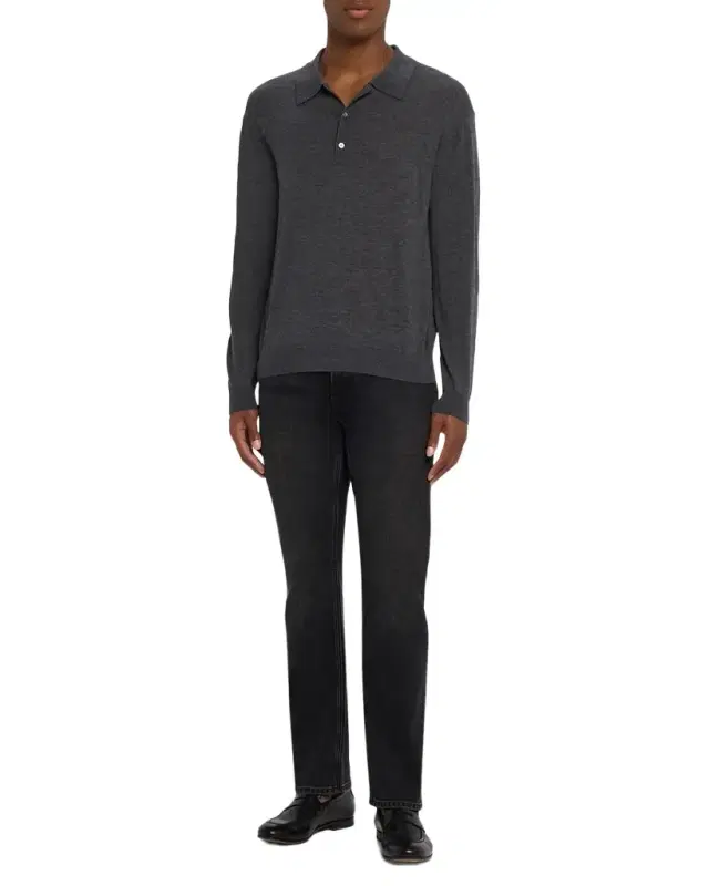 Men 's Superfine Wool and Cashmere Polo Sweater