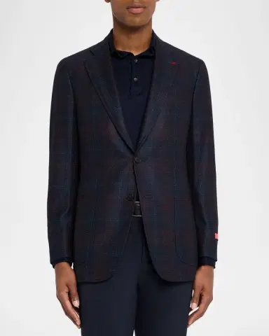 Isaia Men's Wool, Silk, and Cashmere Plaid Sport Coat | Thumbnail 3