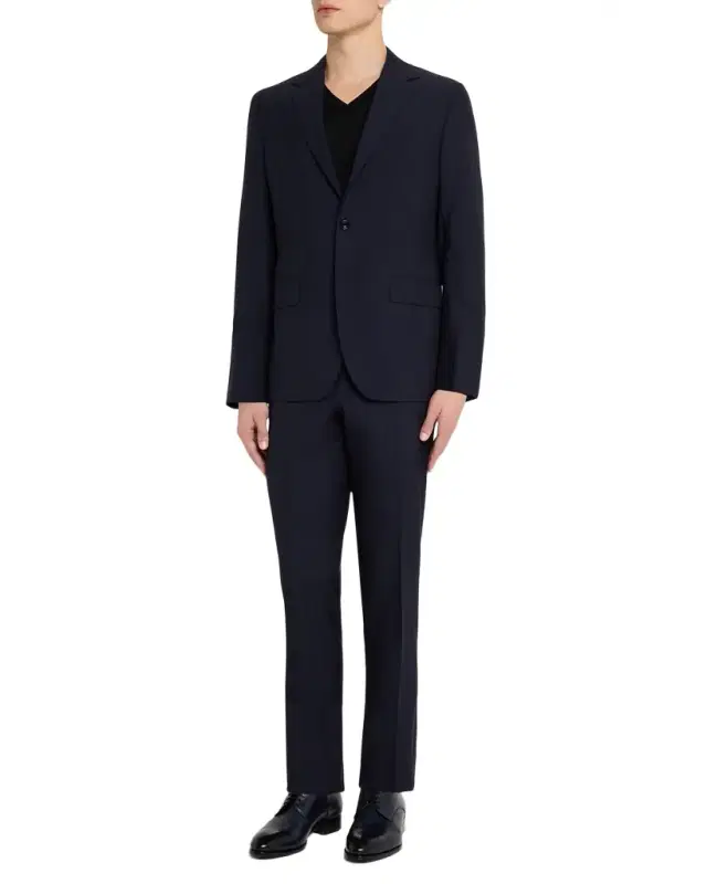 Men's Navy Solid Wool Suit