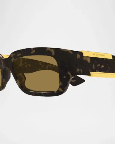 Bottega Veneta Dash Havana 55mm Rectangular Acetate Sunglasses | Thumbnail 2