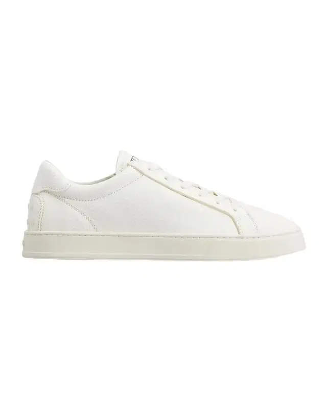 Men 's Grainy Leather Logo Low-Top Sneakers