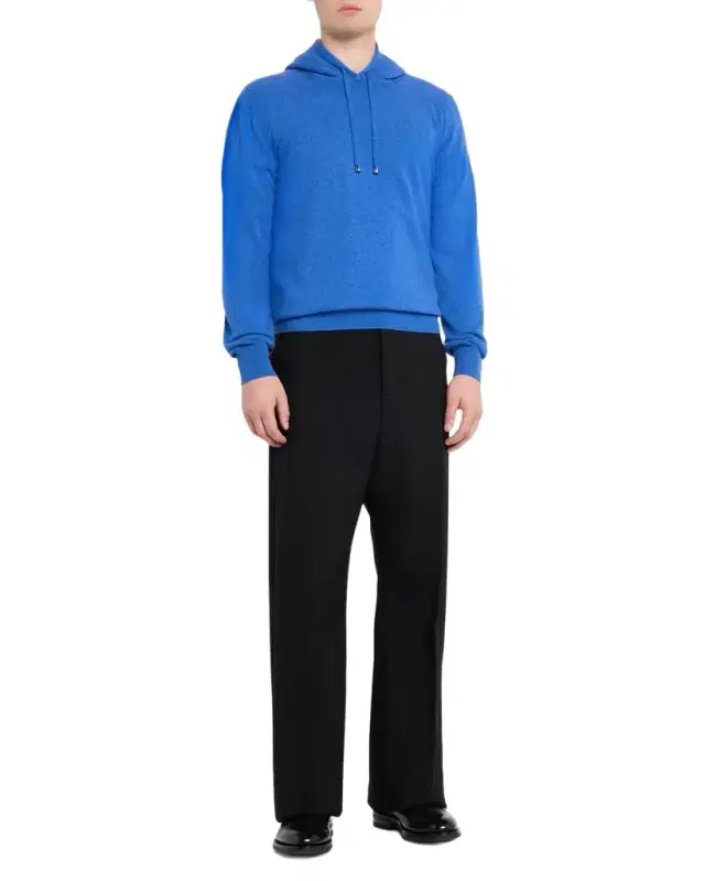 Men's Wool-Blend Sweater with Hood
