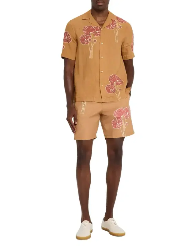 Men 's Roberto Floral Linen Short-Sleeve Shirt