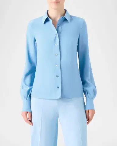 Akris Silk Crepe Button-Down Shirt | Thumbnail 3