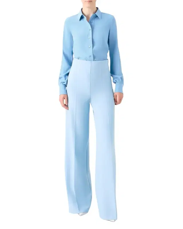 Silk Crepe Button-Down Shirt