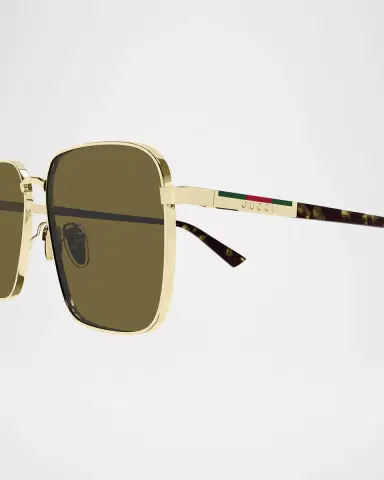 Gucci Subtle Web 60mm Metal Square Sunglasses | Thumbnail 2