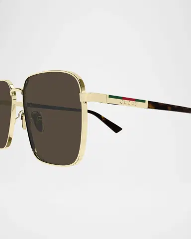 Gucci Subtle Web 60mm Metal Square Sunglasses | Thumbnail 2