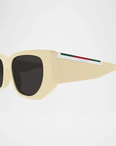 Gucci Subtle Web 53mm Geometric Acetate Sunglasses | Thumbnail 2