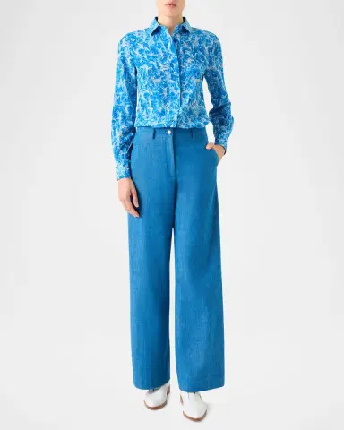 Akris Whitecaps Printed Long-Sleeve Shirt | Thumbnail 2