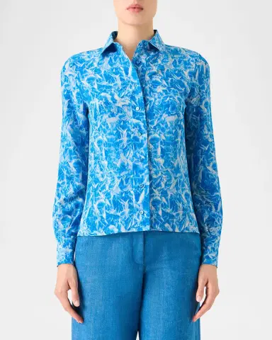 Akris Whitecaps Printed Long-Sleeve Shirt | Thumbnail 4