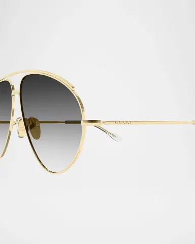Gucci Fashion Show 60mm Metal Aviator Sunglasses | Thumbnail 2 Gucci Fashion Show 60mm Metal Aviator Sunglasses | Thumbnail 2