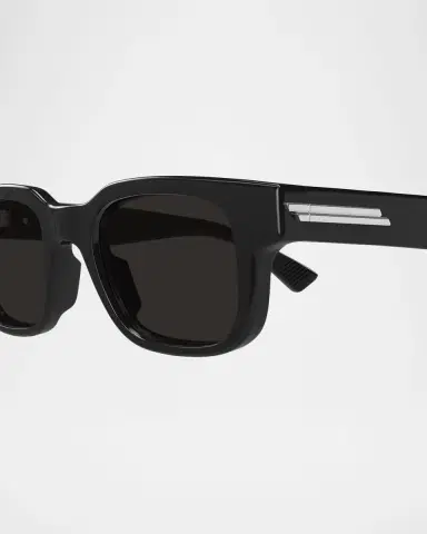 Bottega Veneta Men's Bv1411s-001 Acetate Rectangle Sunglasses | Thumbnail 2 Bottega Veneta Men's Bv1411s-001 Acetate Rectangle Sunglasses | Thumbnail 2