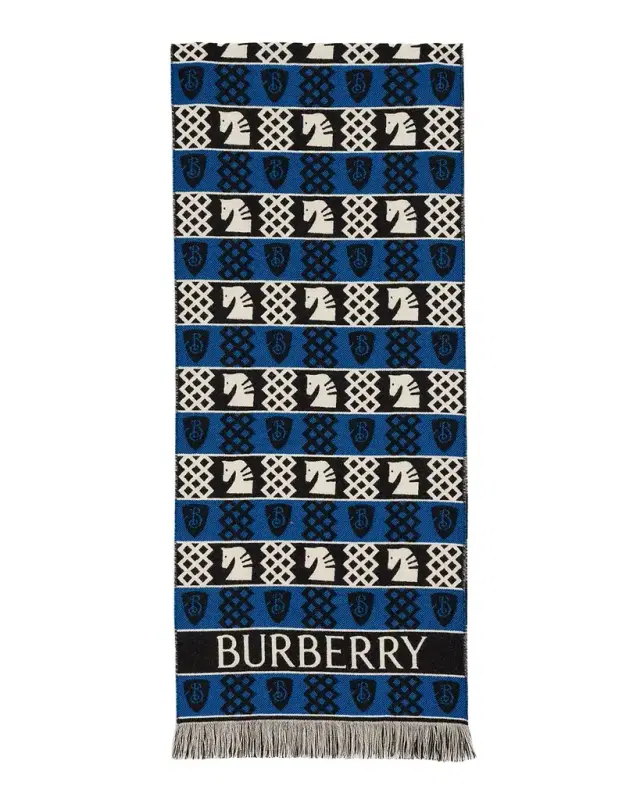 Men 's Chess Fair Isle Wool Scarf