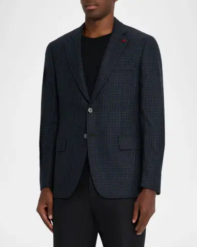 Isaia Men's Check Wool Single-Breasted Sport Coat | Thumbnail 3 Isaia Men's Check Wool Single-Breasted Sport Coat | Thumbnail 3