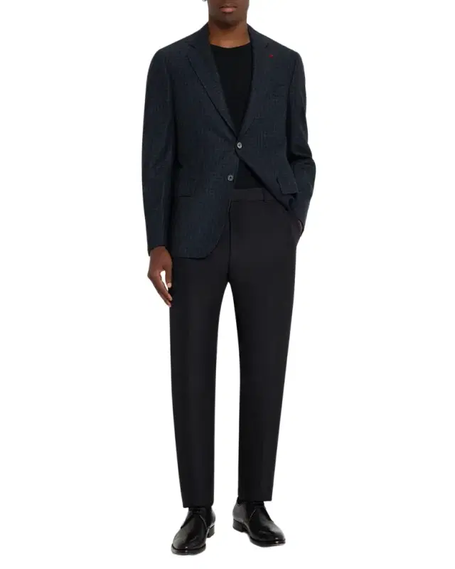 Men 's Check Wool Single-Breasted Sport Coat