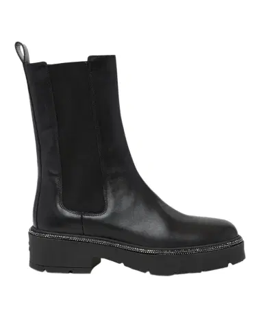 René Caovilla Leather Strass Combat Booties | Thumbnail 1 René Caovilla Leather Strass Combat Booties | Thumbnail 1