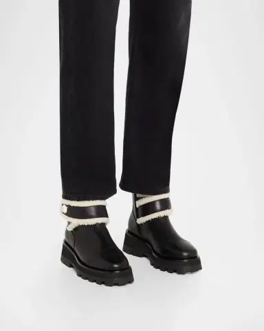 Jimmy Choo Meena Leather and Shearling Zip Ankle Boots | Thumbnail 2 Jimmy Choo Meena Leather and Shearling Zip Ankle Boots | Thumbnail 2