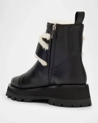 Jimmy Choo Meena Leather and Shearling Zip Ankle Boots | Thumbnail 4 Jimmy Choo Meena Leather and Shearling Zip Ankle Boots | Thumbnail 4