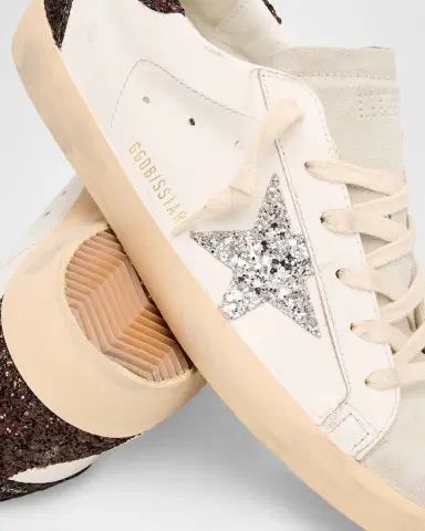 Golden Goose Super-Star Leather Glitter Low-Top Sneakers | Thumbnail 4 Golden Goose Super-Star Leather Glitter Low-Top Sneakers | Thumbnail 4