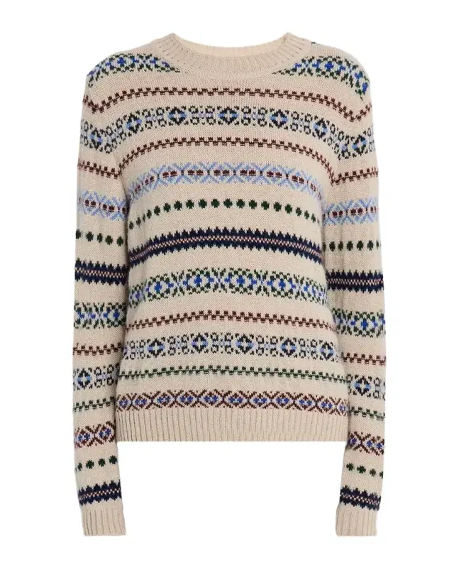 Quirite Jacquard-Knit Crewneck Sweater