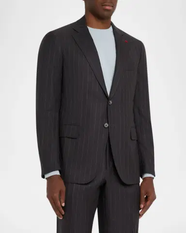 Isaia Men's Wool Pinstripe Slim Two-Piece Suit | Thumbnail 3 Isaia Men's Wool Pinstripe Slim Two-Piece Suit | Thumbnail 3
