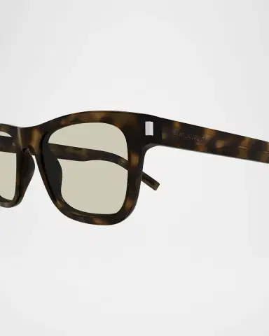 Saint Laurent Men's Rectangle Acetate Sunglasses | Thumbnail 2