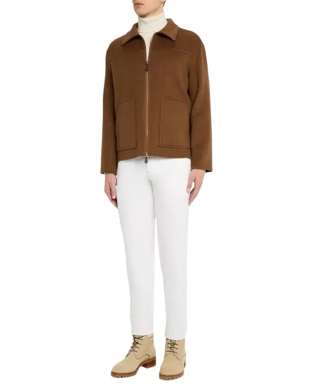 Men 's College Double-Face Cashmere Bomber Jacket