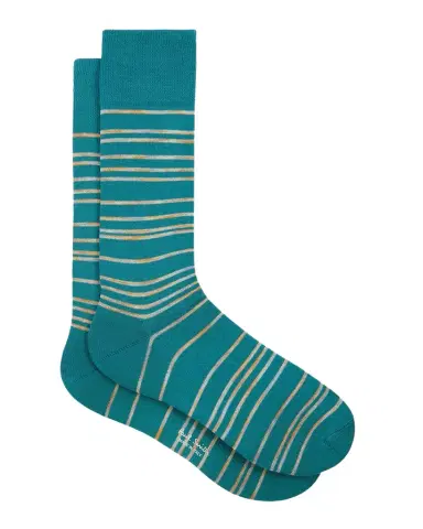 Paul Smith Men's Kew Multicolor Pinstripe Crew Socks | Thumbnail 1