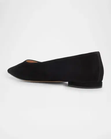 Gianvito Rossi Suede Pointed-Toe Ballerina Flats | Thumbnail 3