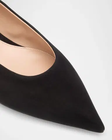 Gianvito Rossi Suede Pointed-Toe Ballerina Flats | Thumbnail 4