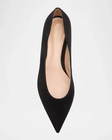 Gianvito Rossi Suede Pointed-Toe Ballerina Flats | Thumbnail 5