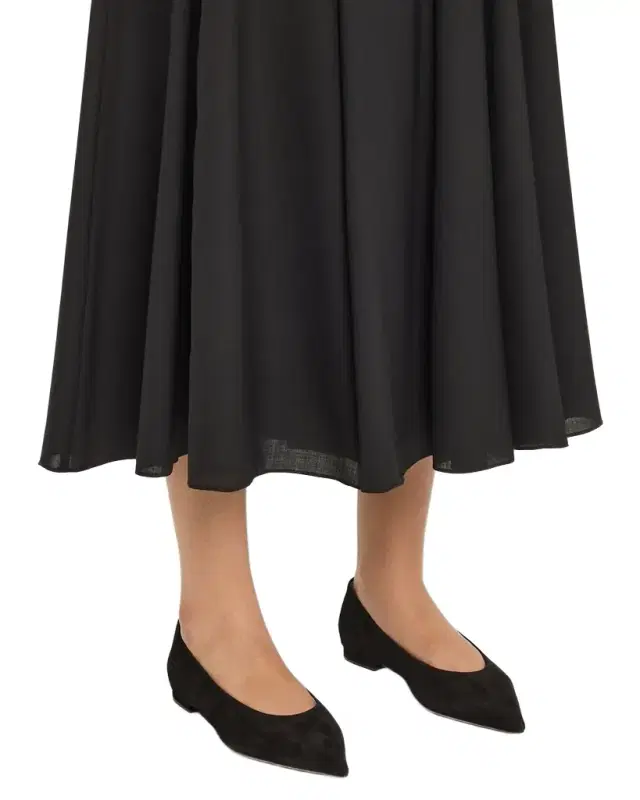 Suede Pointed-Toe Ballerina Flats