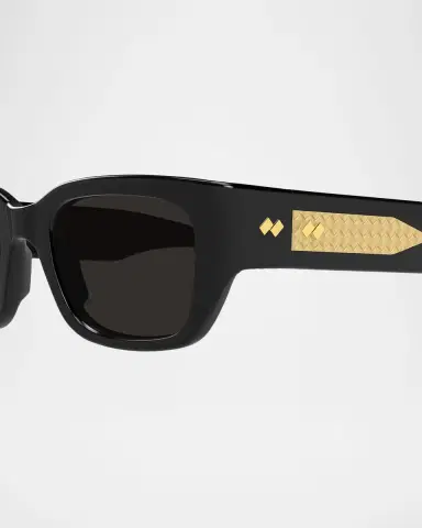 Bottega Veneta Men's Bv1400s-001 Acetate Rectangle Sunglasses | Thumbnail 2 Bottega Veneta Men's Bv1400s-001 Acetate Rectangle Sunglasses | Thumbnail 2